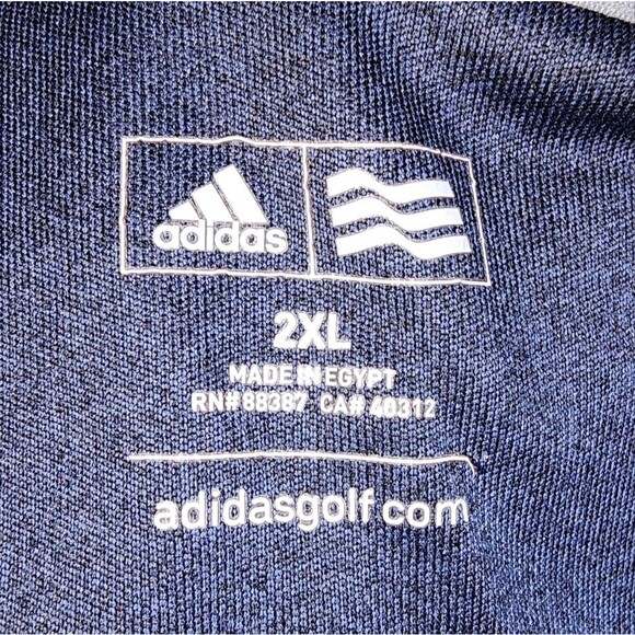 Adidas Golf Navy Blue Three Button Short Sleeve Golf Polo Size XXL - Picture 5 of 7
